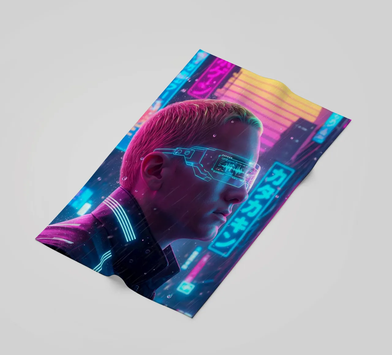 Eminem - Cyber Punk art style beach towel by Lembayung art