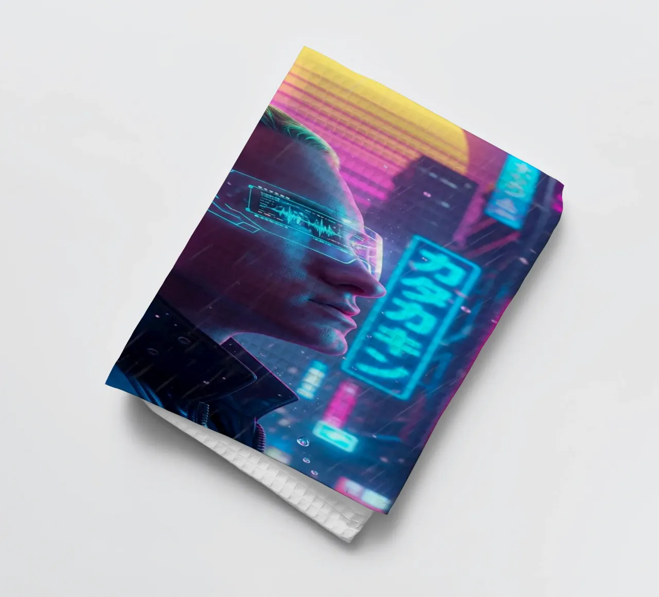 Eminem - Cyber Punk art style tea towel by Lembayung art