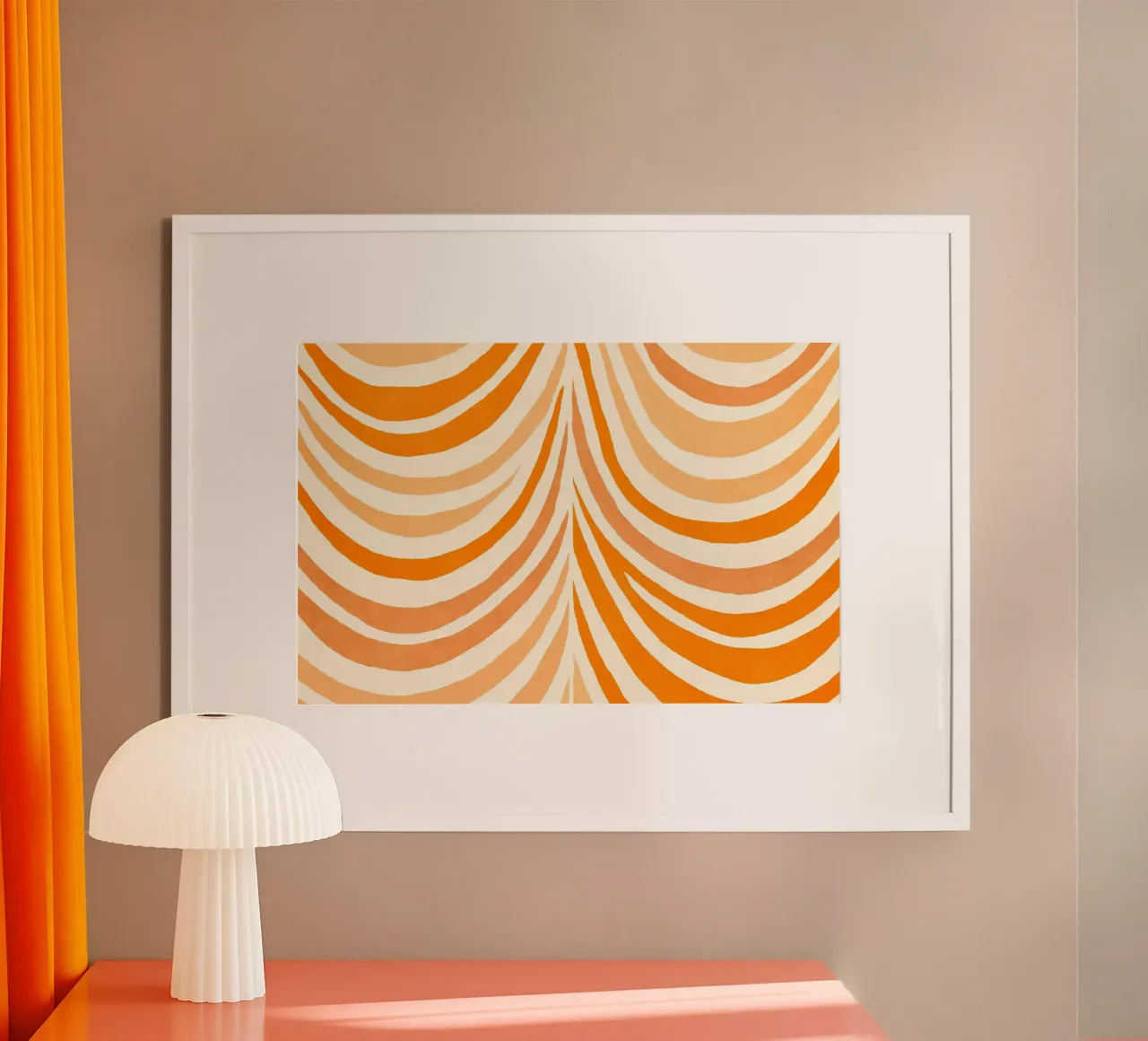 Forme di fiocco Boho Arancione mandarino caldo carta hahnemühle da Andrea Haase Modern Home