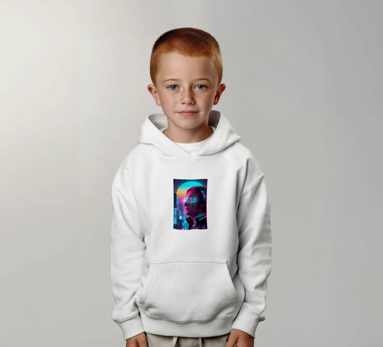 John Lennon - Cyber Punk art style felpa bambino con cappuccio da Lembayung art
