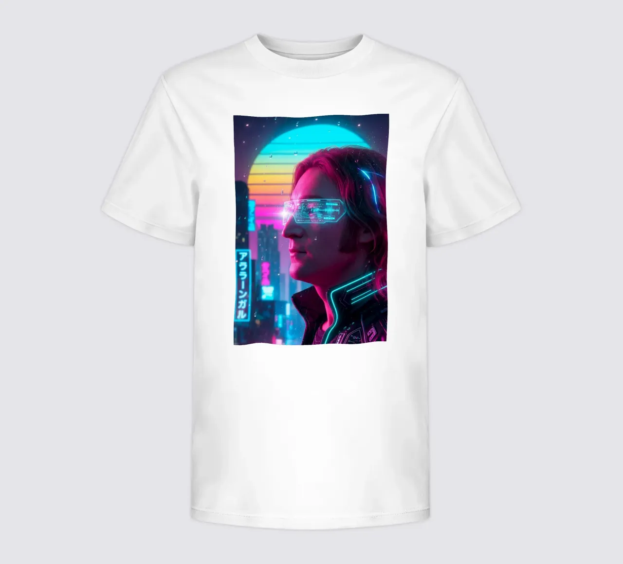 John Lennon - Cyber Punk art style t-shirt bambini da Lembayung art