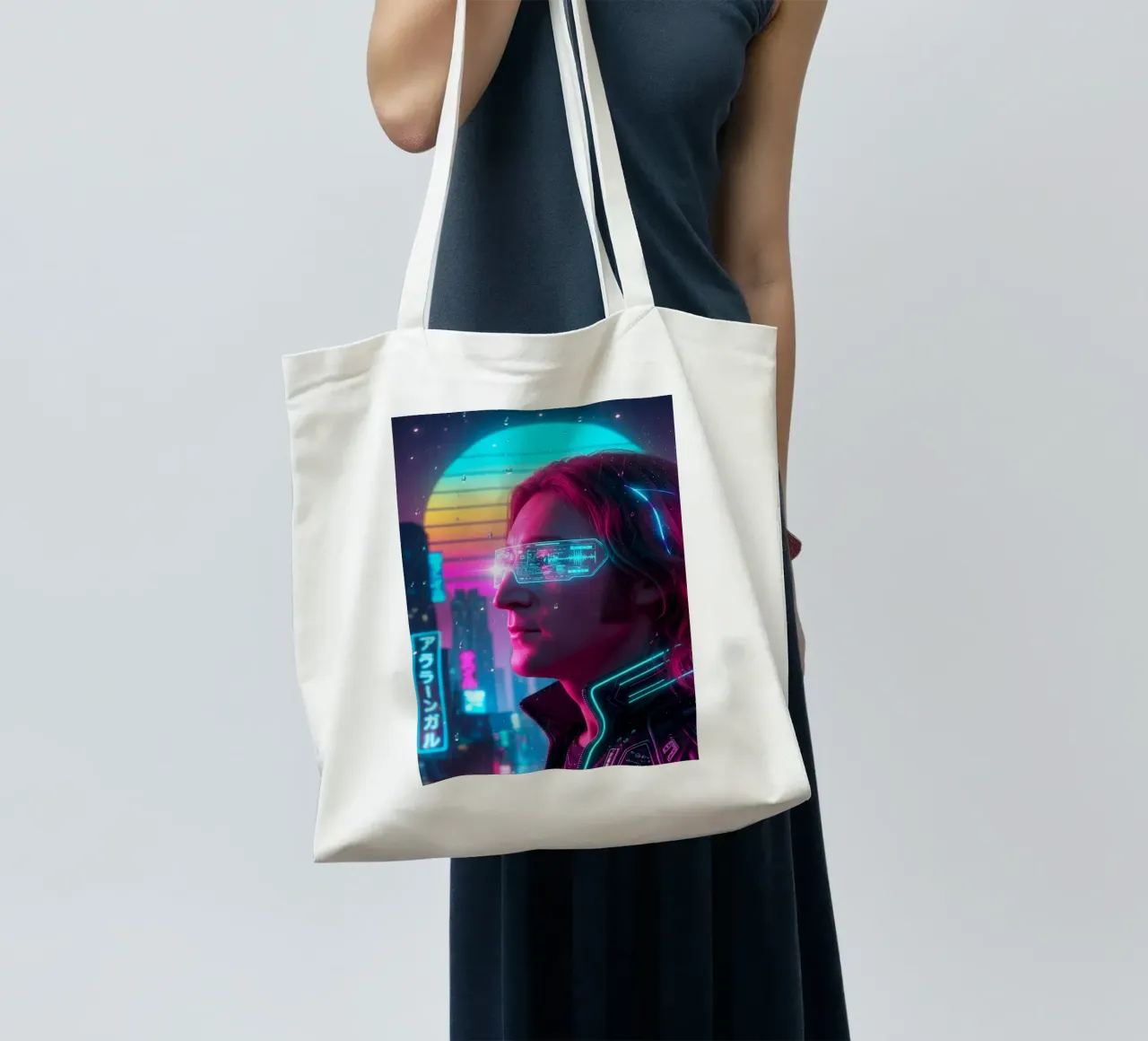John Lennon - Cyber Punk art style borsa in juta da Lembayung art