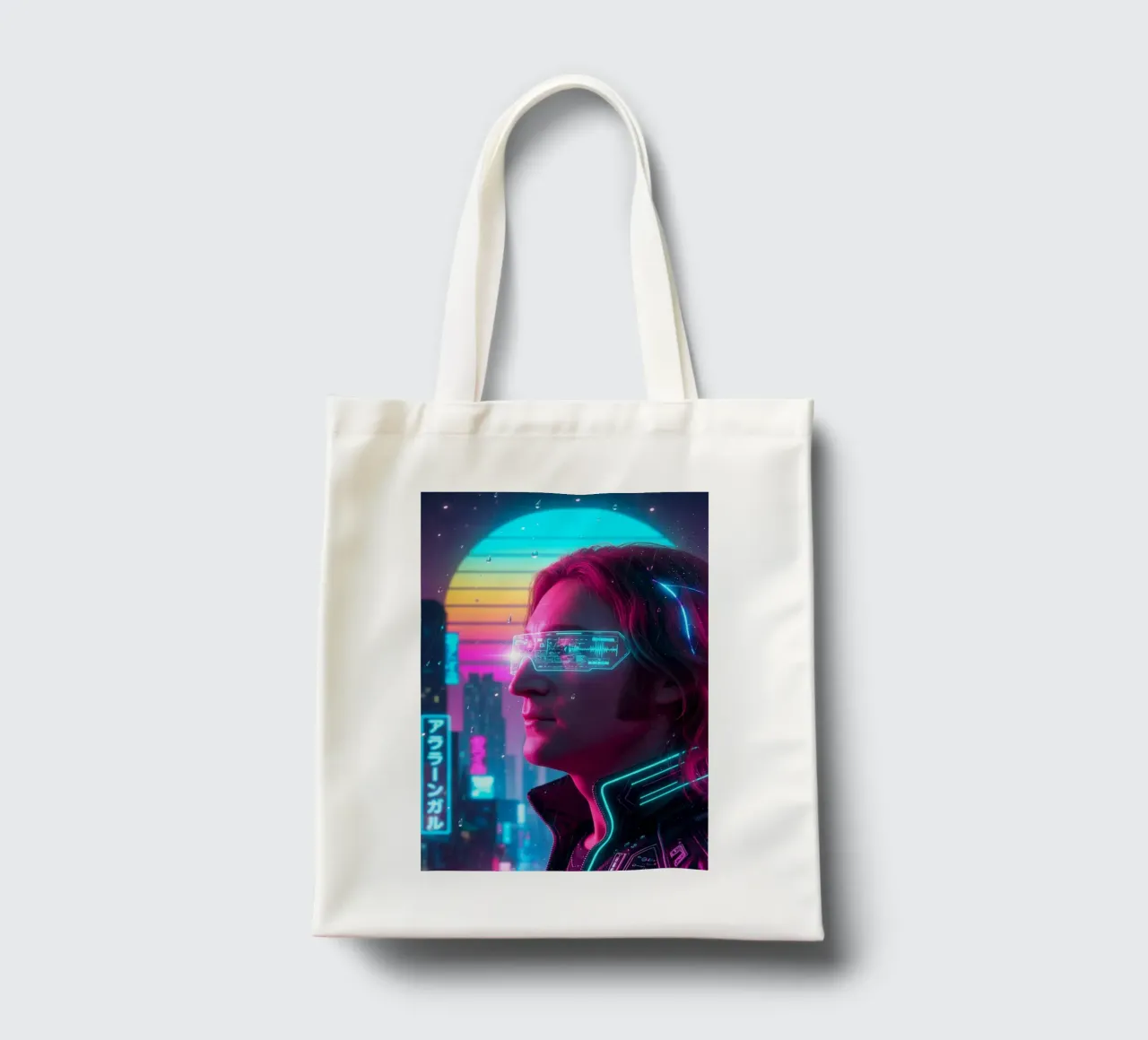 John Lennon - Cyber Punk art style borsa in juta da Lembayung art