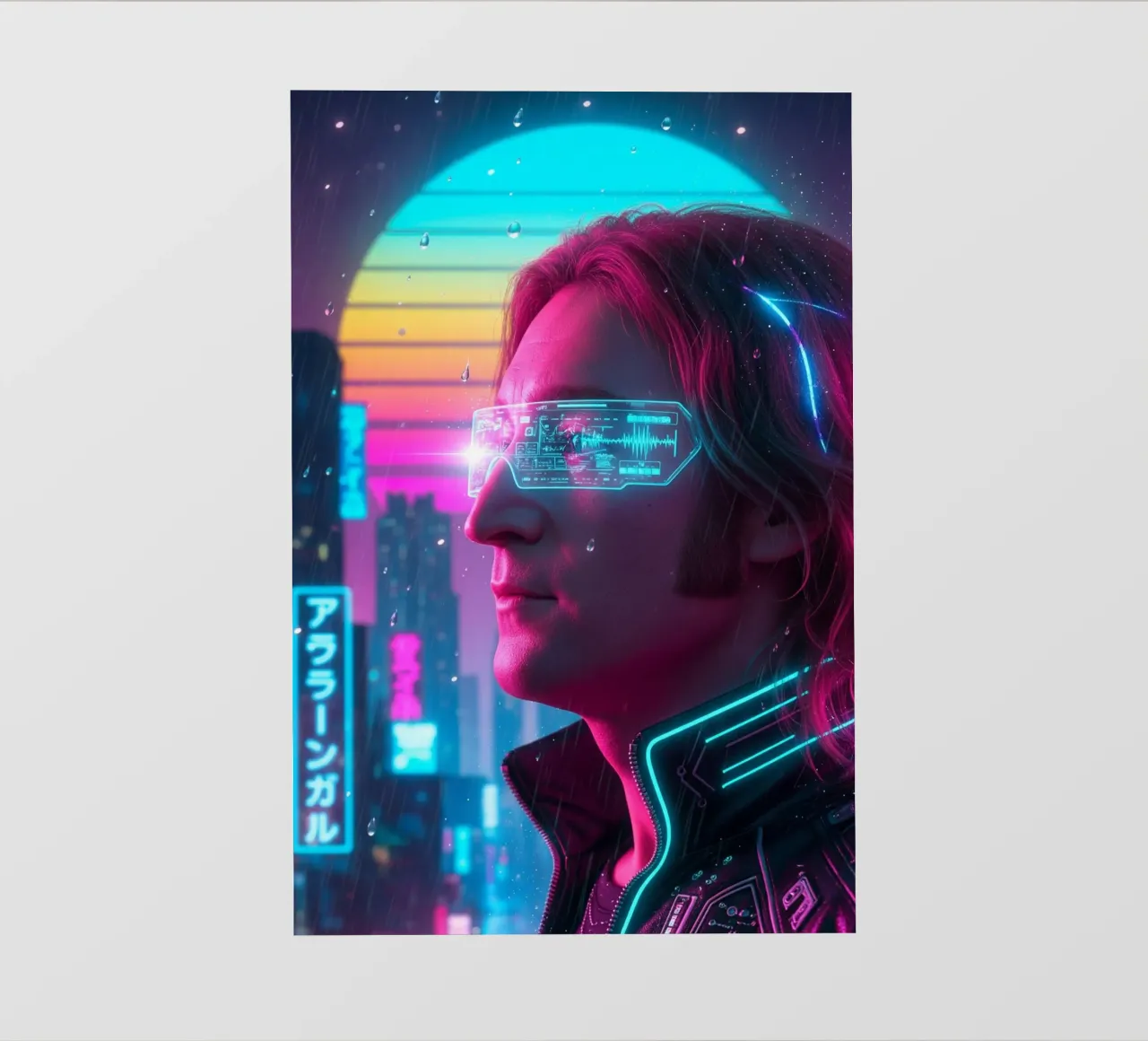 John Lennon - Cyber Punk art style pellicola backlit da Lembayung art