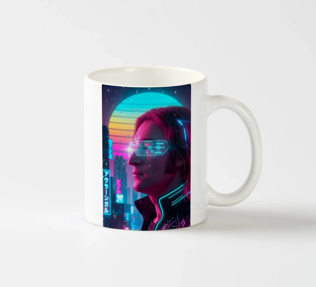 John Lennon - Cyber Punk art style tazza in ceramica da Lembayung art