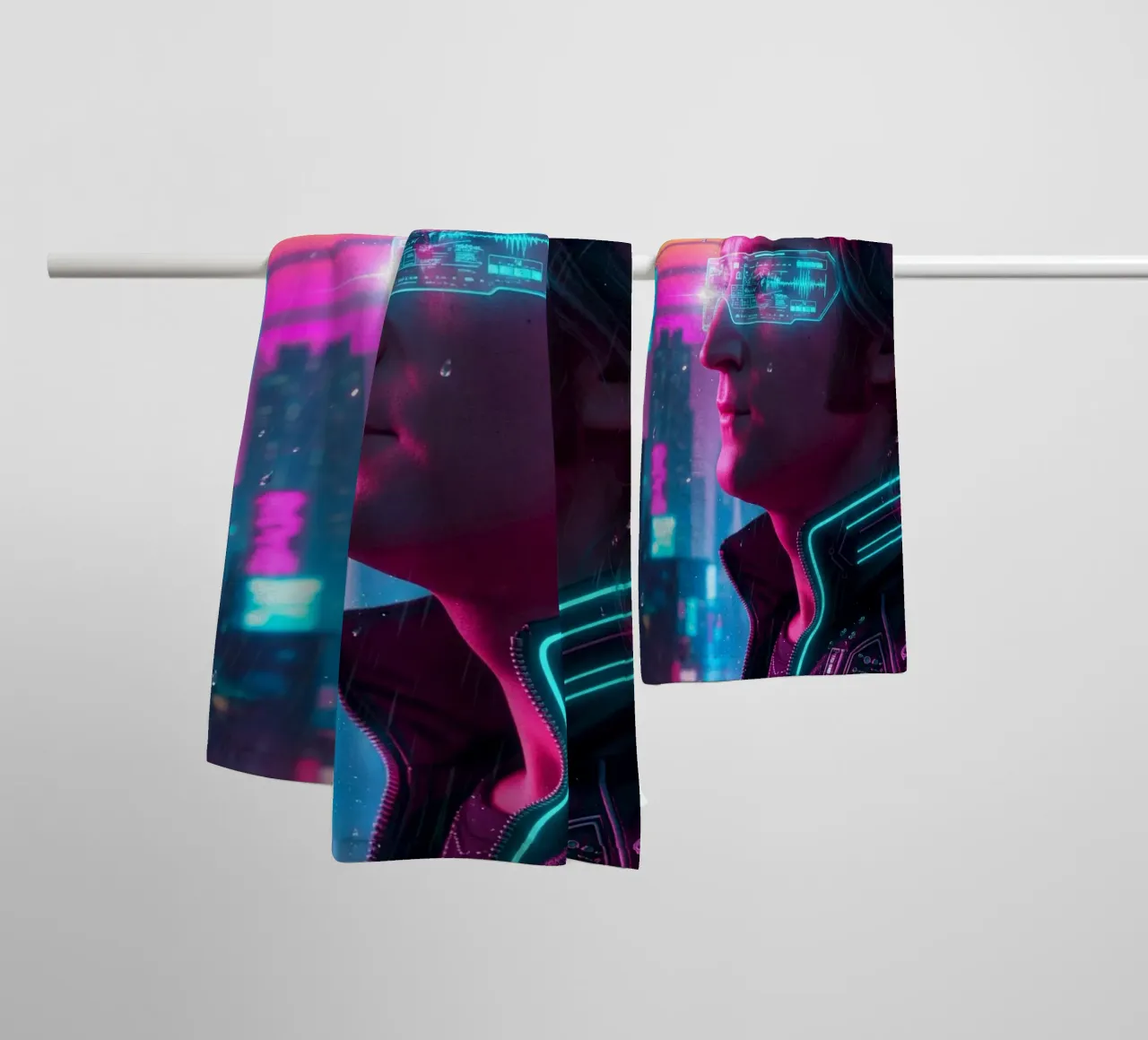 John Lennon - Cyber Punk art style asciugamano da bagno da Lembayung art