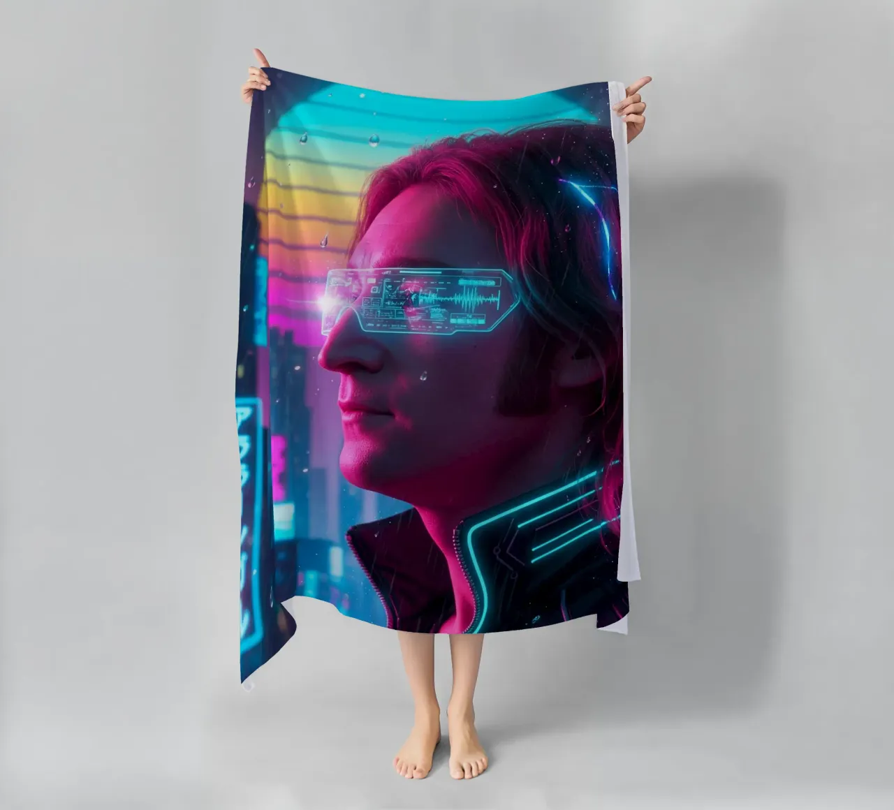 John Lennon - Cyber Punk art style telo mare da Lembayung art
