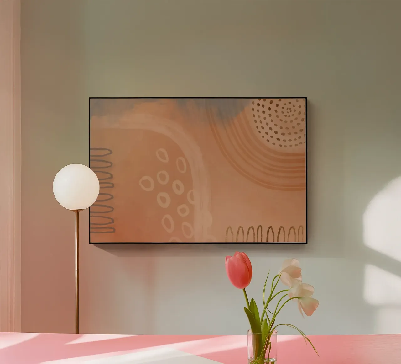 Boho Pastels Peach Fuzz plexiglass da Andrea Haase Modern Home