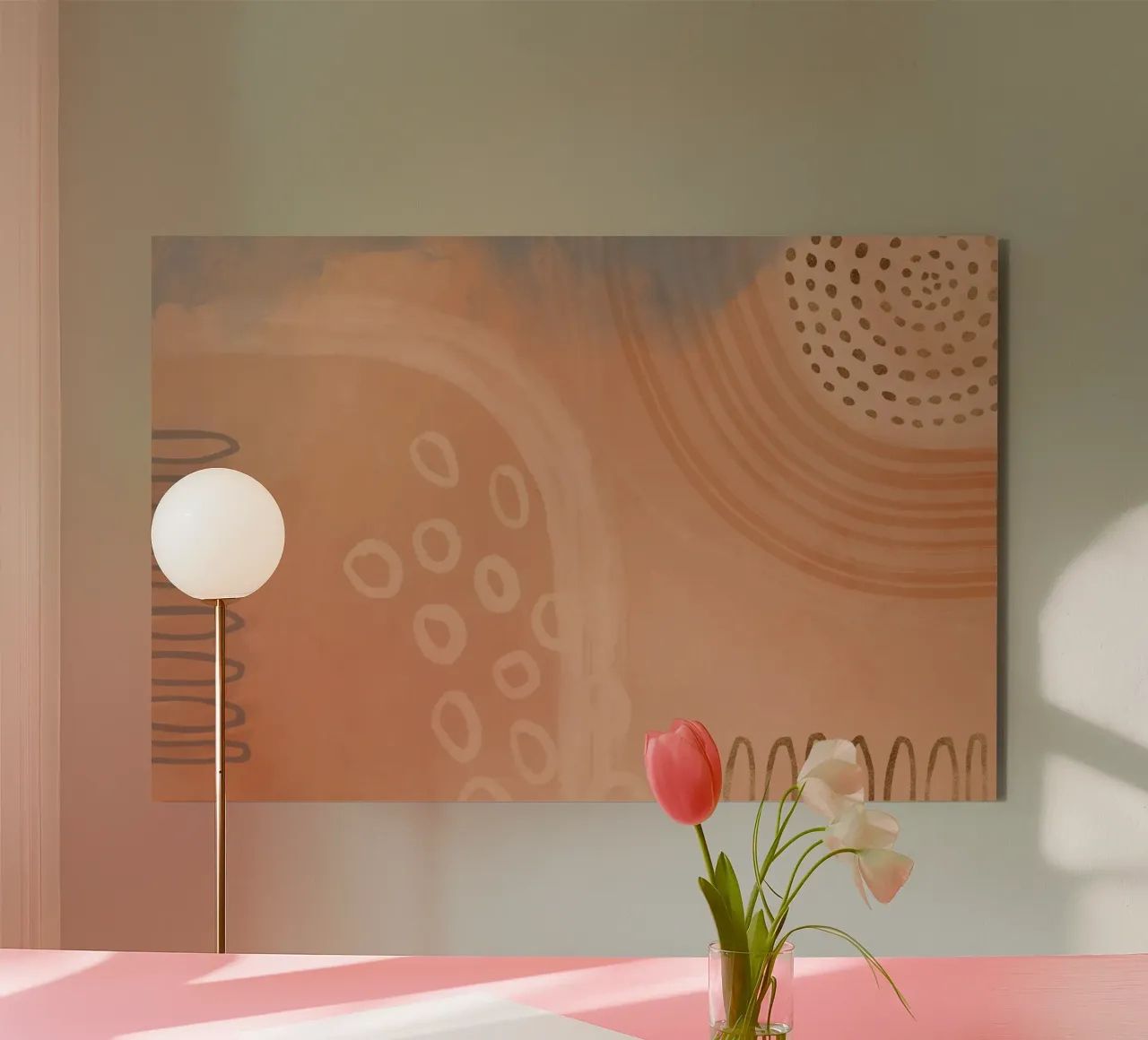 Boho Pastels Peach Fuzz pannello forex da Andrea Haase Modern Home