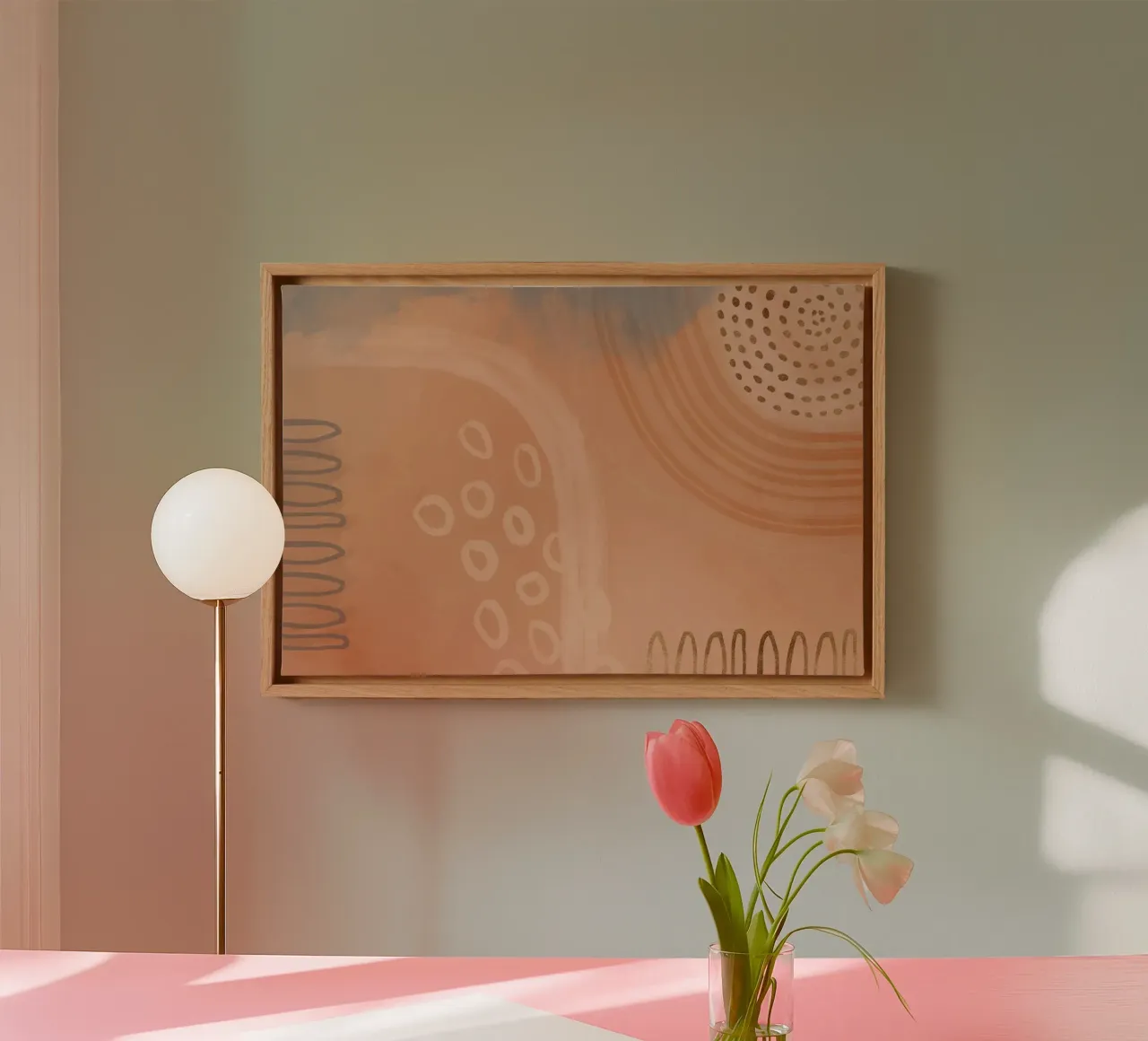 Boho Pastels Peach Fuzz tela da Andrea Haase Modern Home