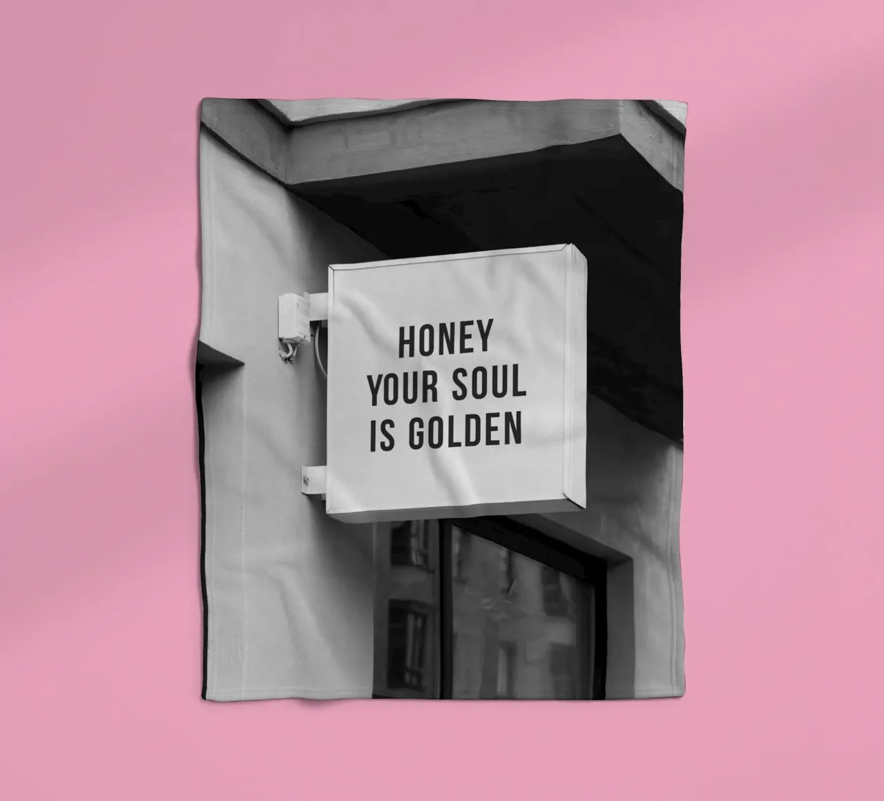 inspirational text building exterior fleece blanket by Eva Rogers