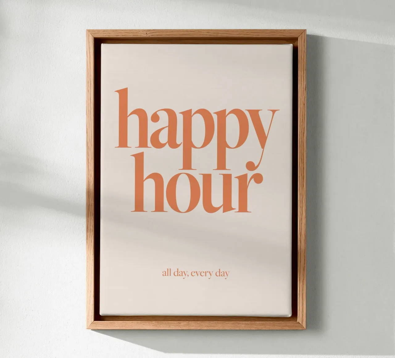 typography text phrase words canvas with Floater frame by Eva Rogers