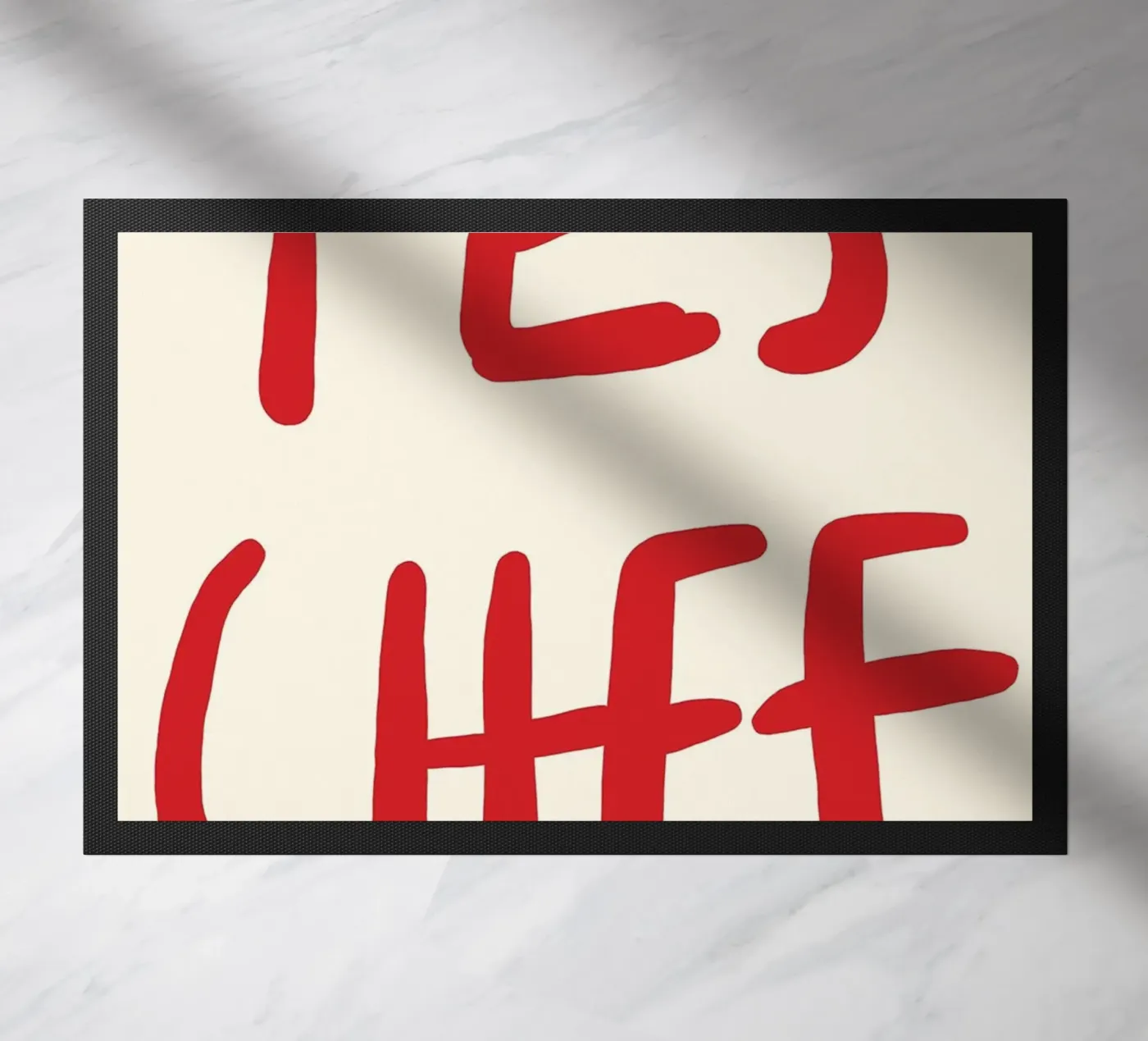 typography statement doormat by Eva Rogers