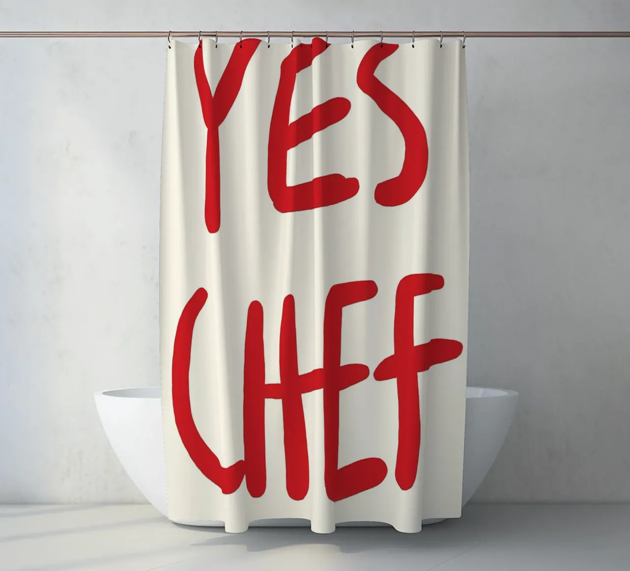 typography statement douchegordijn van Eva Rogers