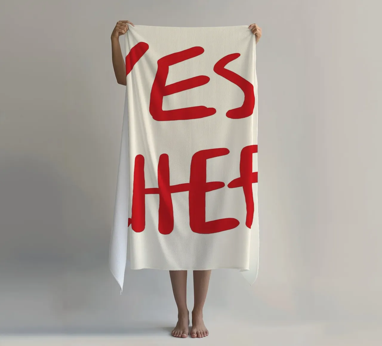 typography statement beach towel by Eva Rogers