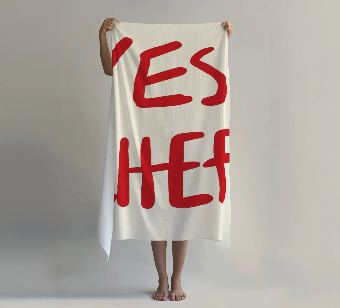 typography statement serviette de plage de Eva Rogers