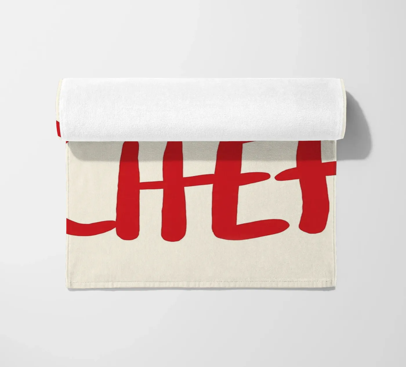 typography statement serviette de plage de Eva Rogers