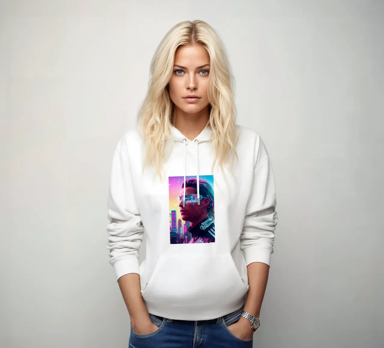 Cristiano Ronaldo - Cyber Punk art style felpa con cappuccio da Lembayung art