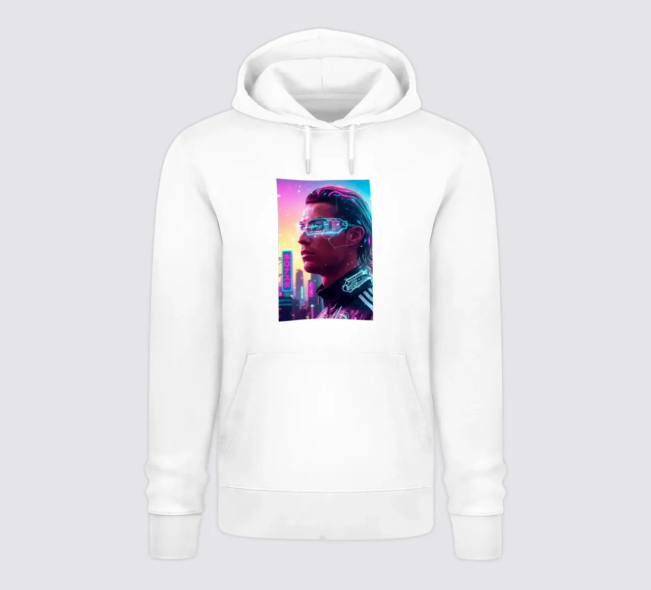 Cristiano Ronaldo - Cyber Punk art style felpa con cappuccio da Lembayung art