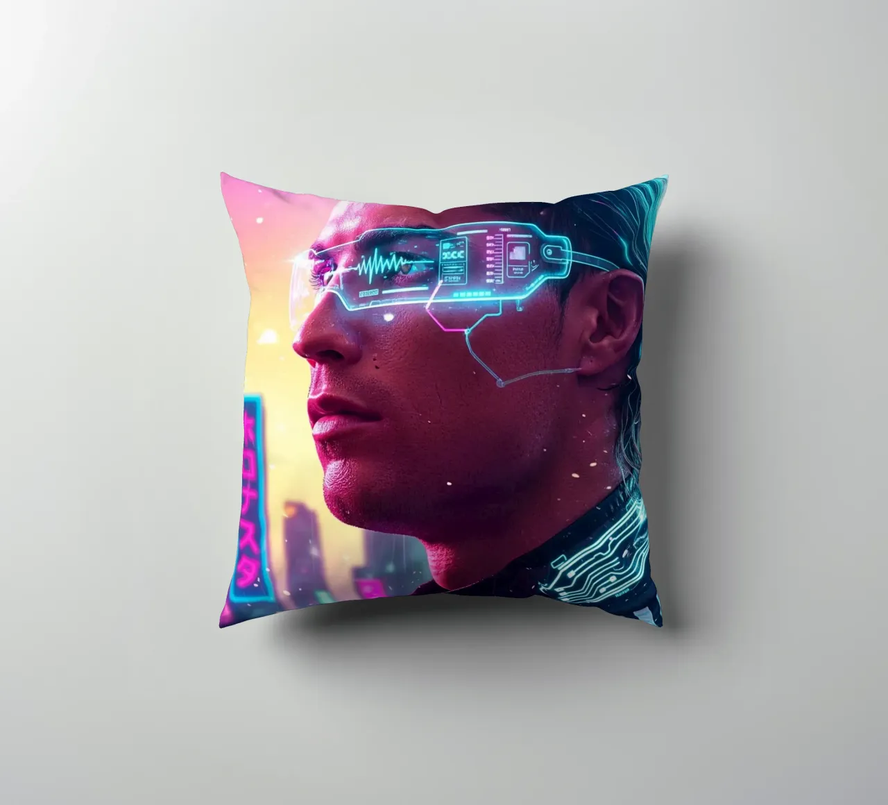 Cristiano Ronaldo - Cyber Punk art style cuscino da Lembayung art