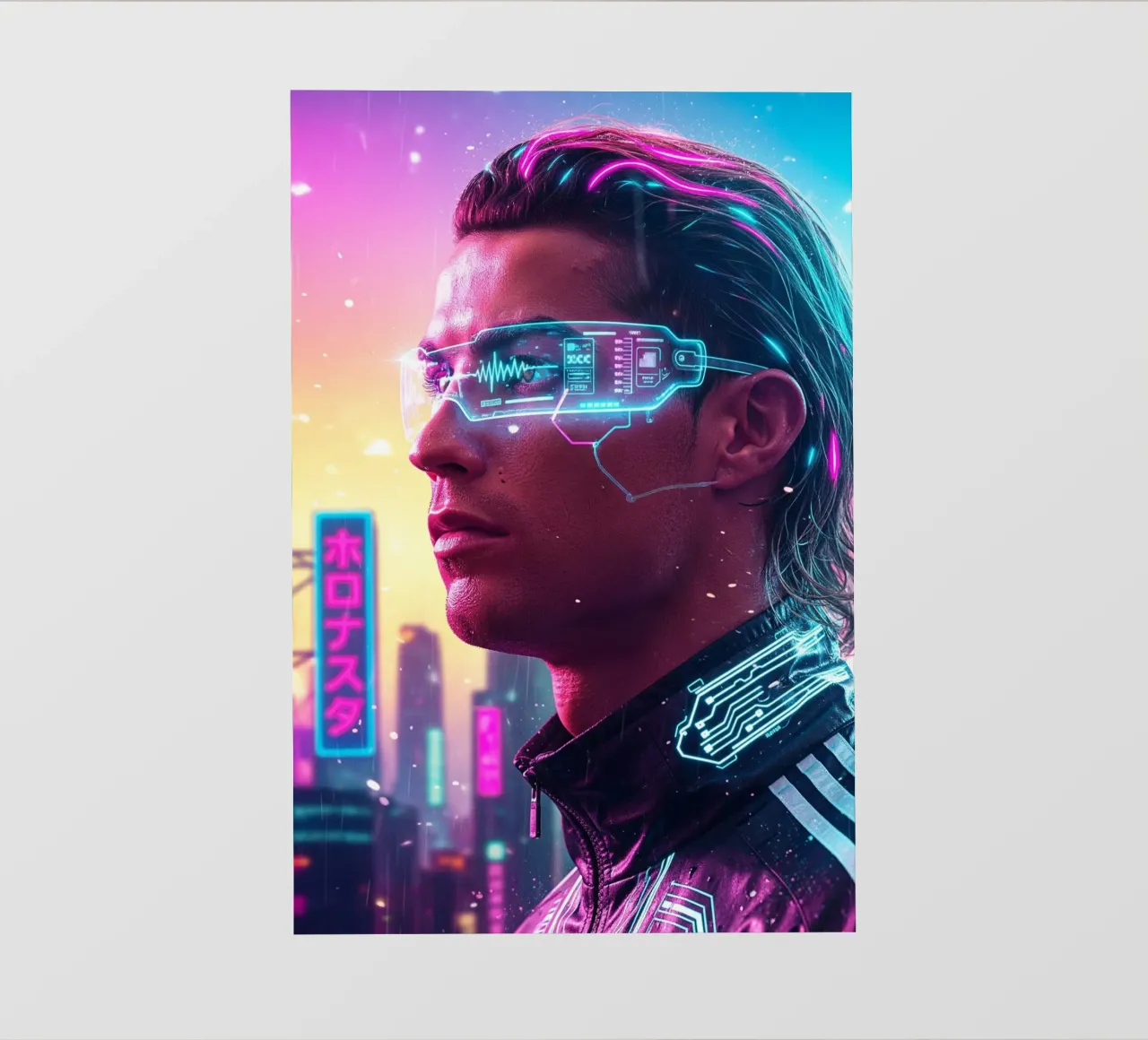 Cristiano Ronaldo - Cyber Punk art style telo in pvc da Lembayung art
