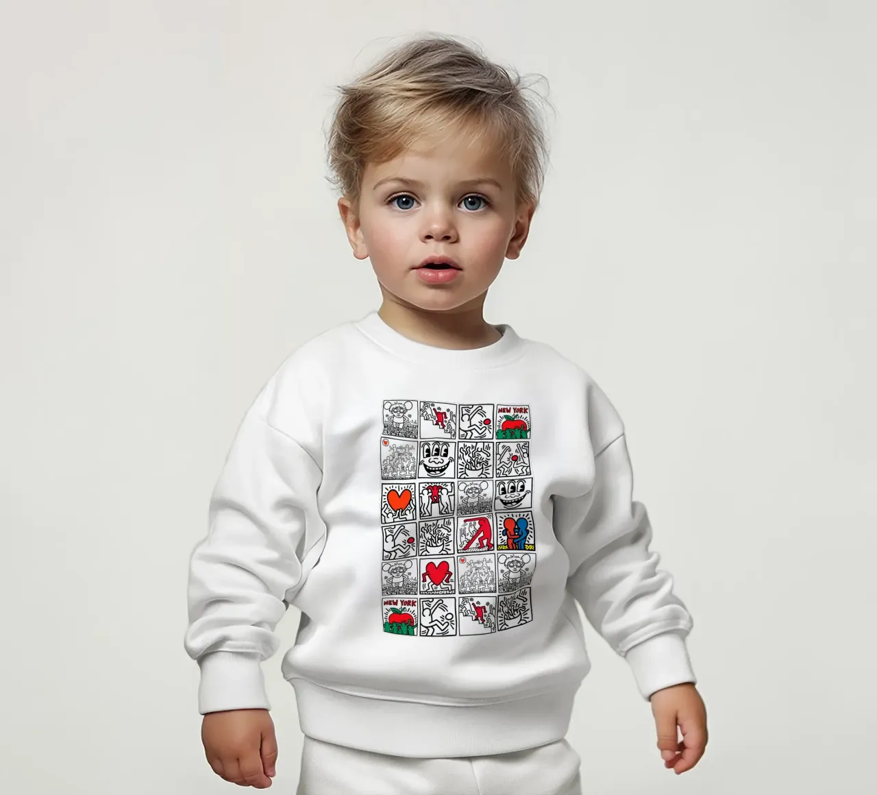 keith Haring - Doodle Abstract felpa neonato da Deepness