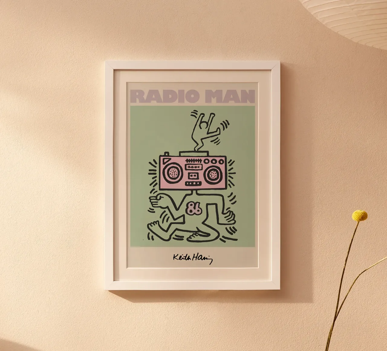 keith Haring - Doodle Art poster con telaio in alluminio da Deepness