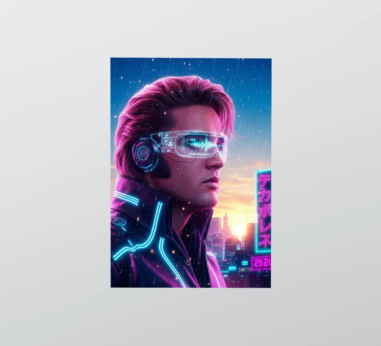 Elvis Presley - Cyber Punk art style sticker by Lembayung art