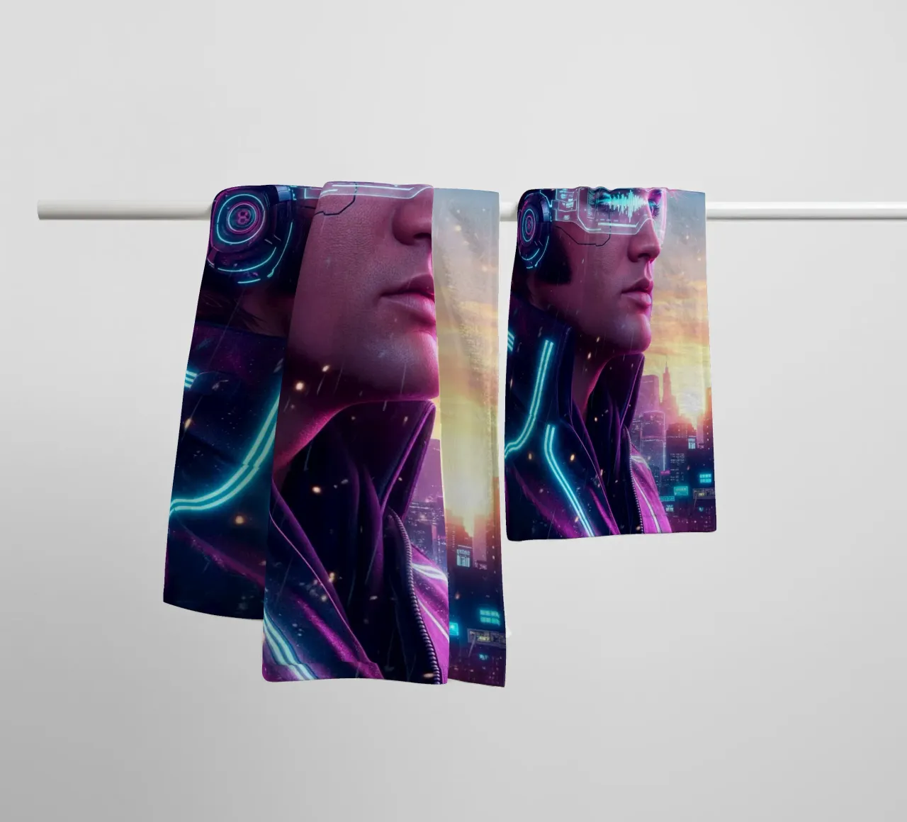 Elvis Presley - Cyber Punk art style towel by Lembayung art