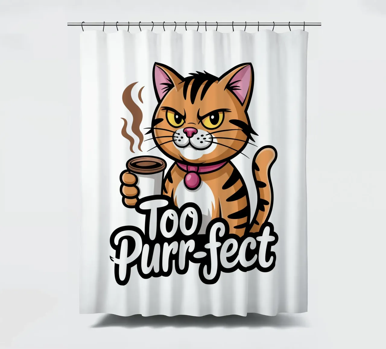 Too-Purr-fect Cat shower curtain by Shirtfantastisch