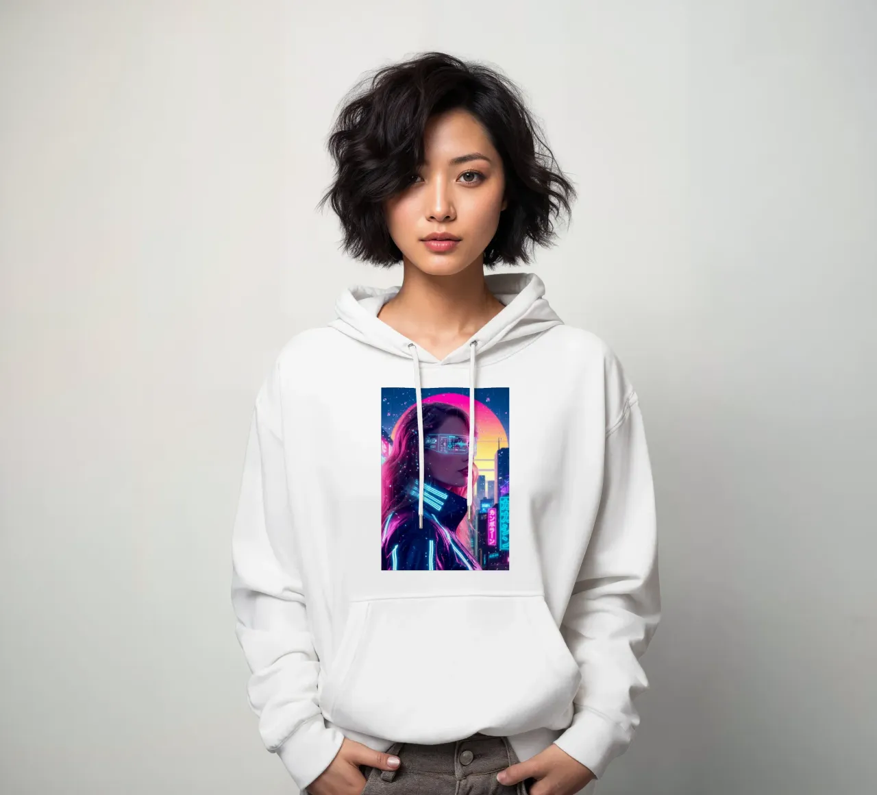 Taylor Swift - Cyber Punk art style (1) felpa con cappuccio da Lembayung art