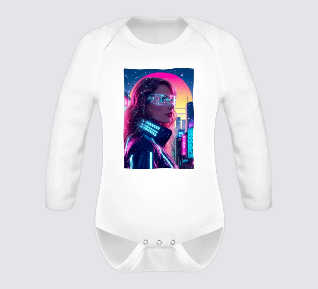 Taylor Swift - Cyber Punk art style (1) body neonato maniche lunghe da Lembayung art
