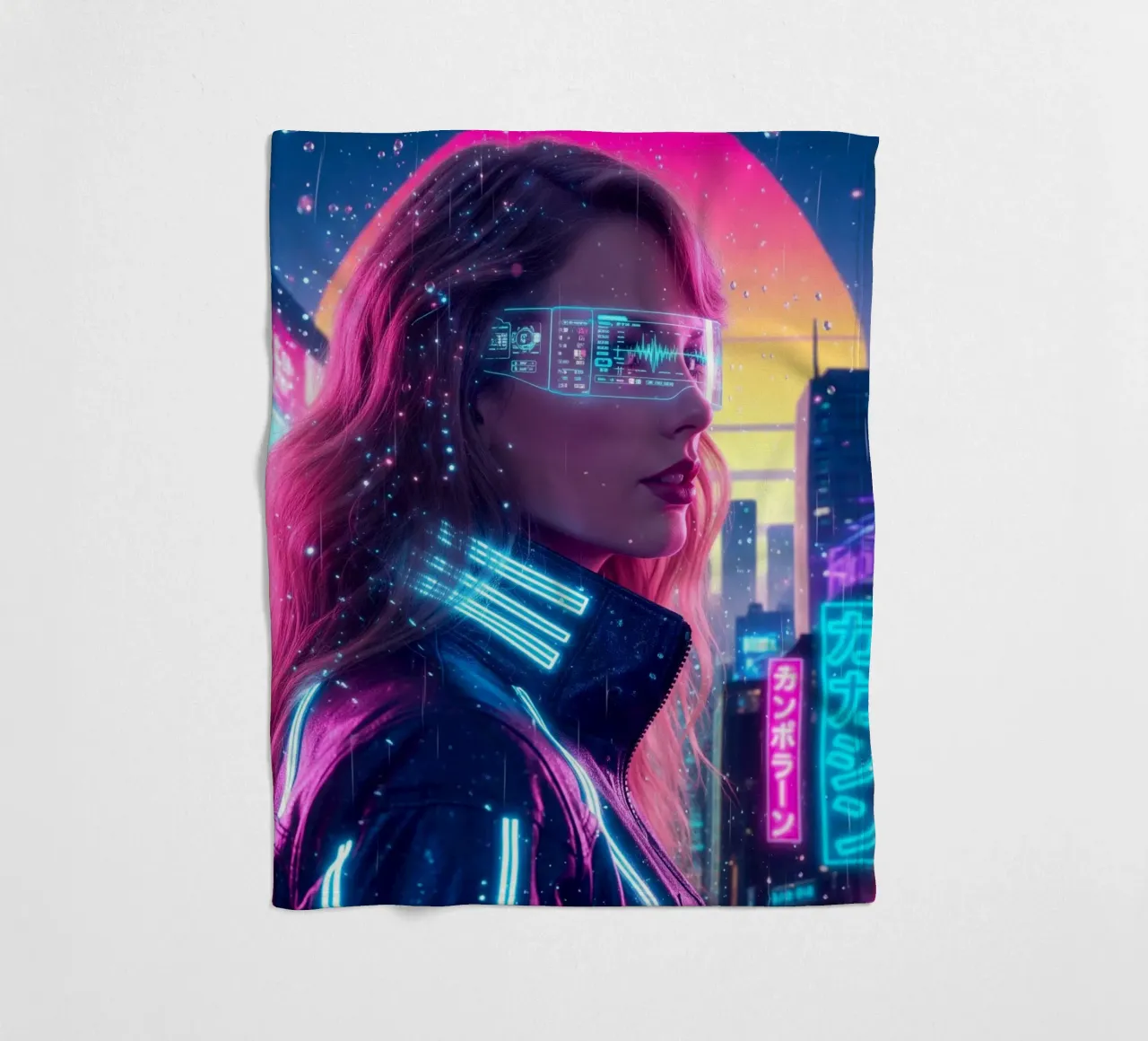 Taylor Swift - Cyber Punk art style (1) Fleecedecke von Lembayung art