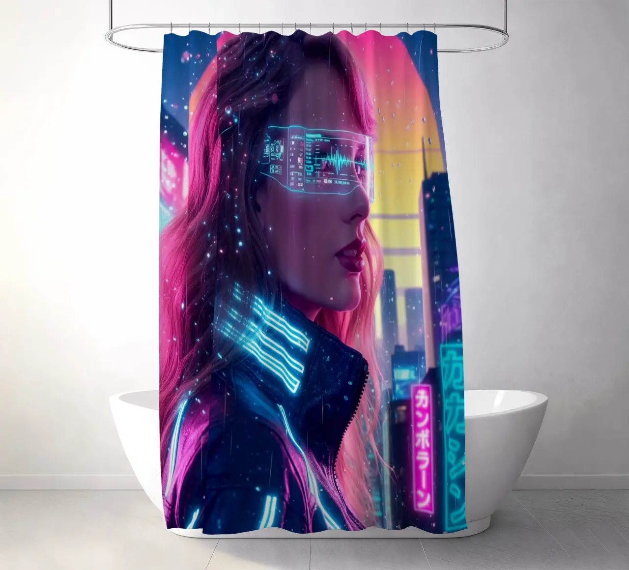 Taylor Swift - Cyber Punk art style (1) tenda da doccia da Lembayung art