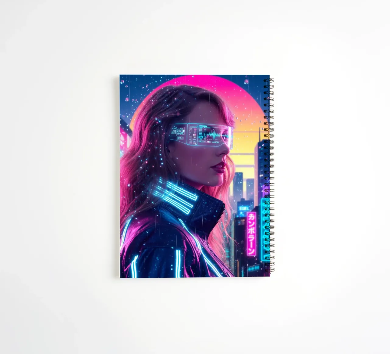 Taylor Swift - Cyber Punk art style (1) diario ad anelli da Lembayung art