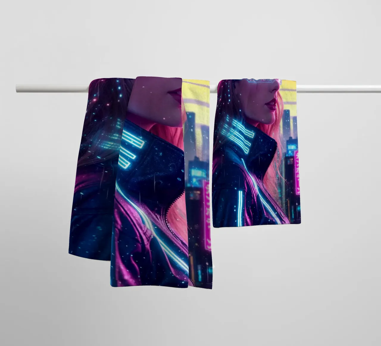 Taylor Swift - Cyber Punk art style (1) asciugamano da bagno da Lembayung art