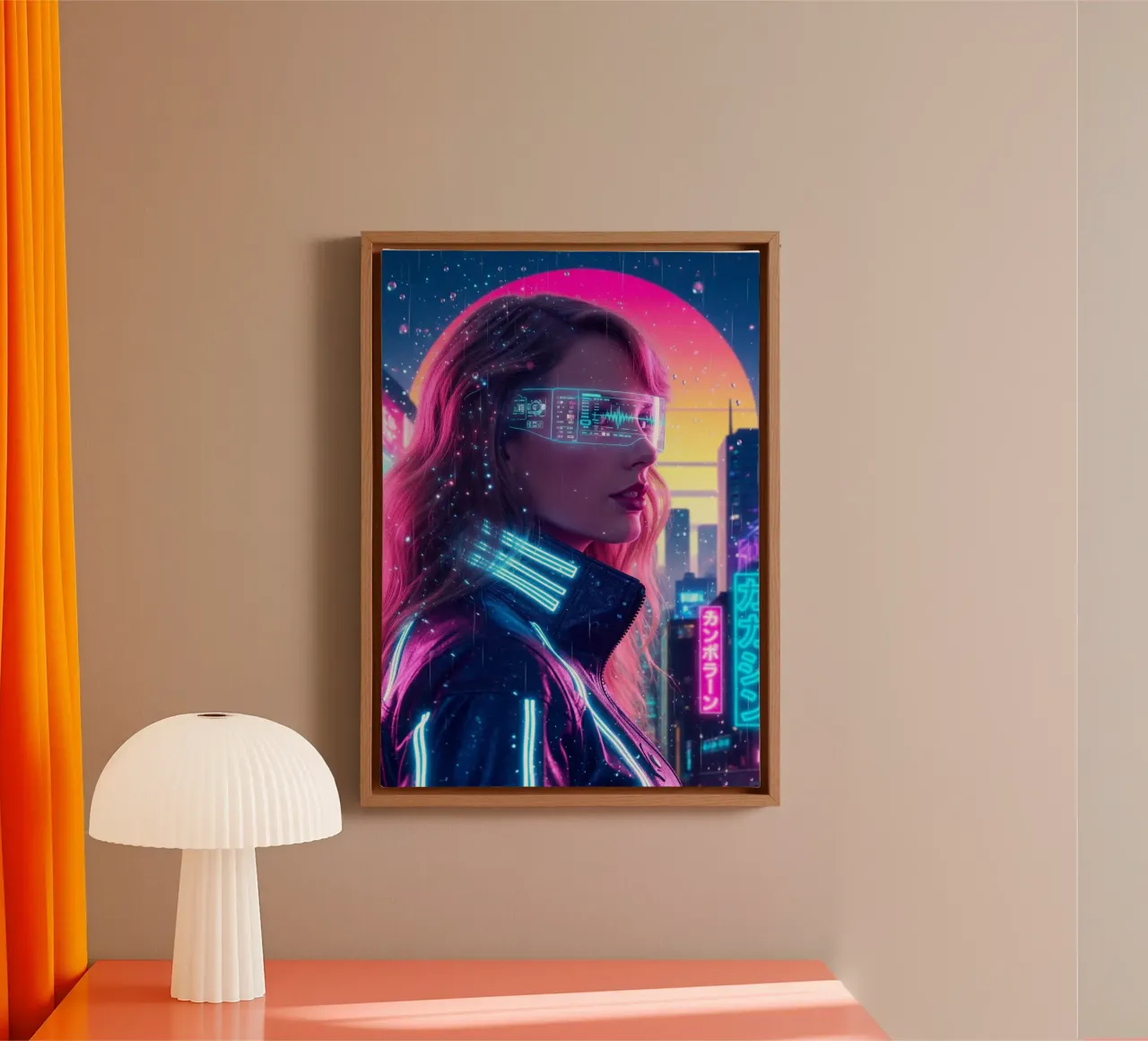 Taylor Swift - Cyber Punk art style (1) canvas van Lembayung art