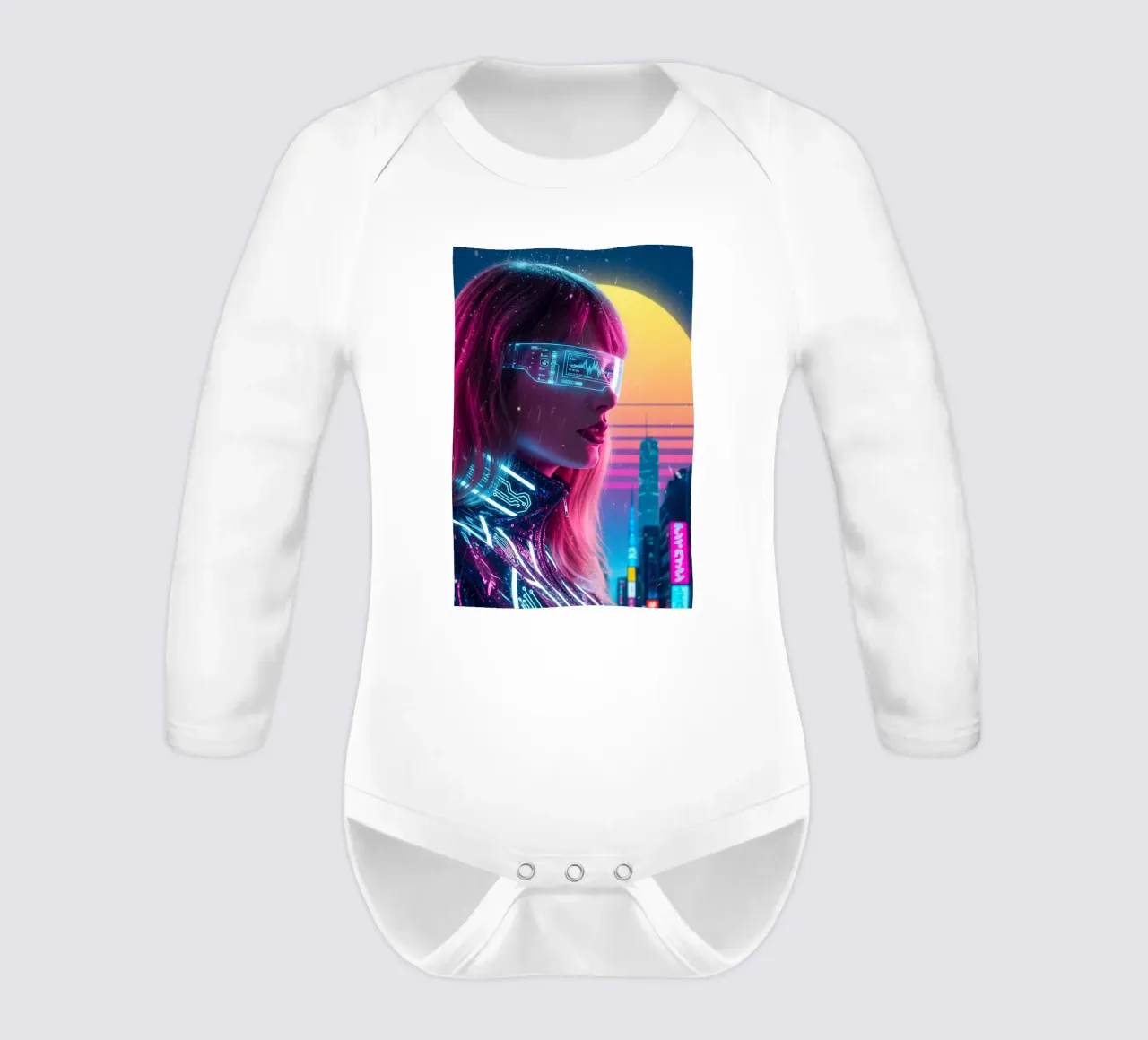 Taylor Swift - Cyber Punk art style (2) body neonato maniche lunghe da Lembayung art