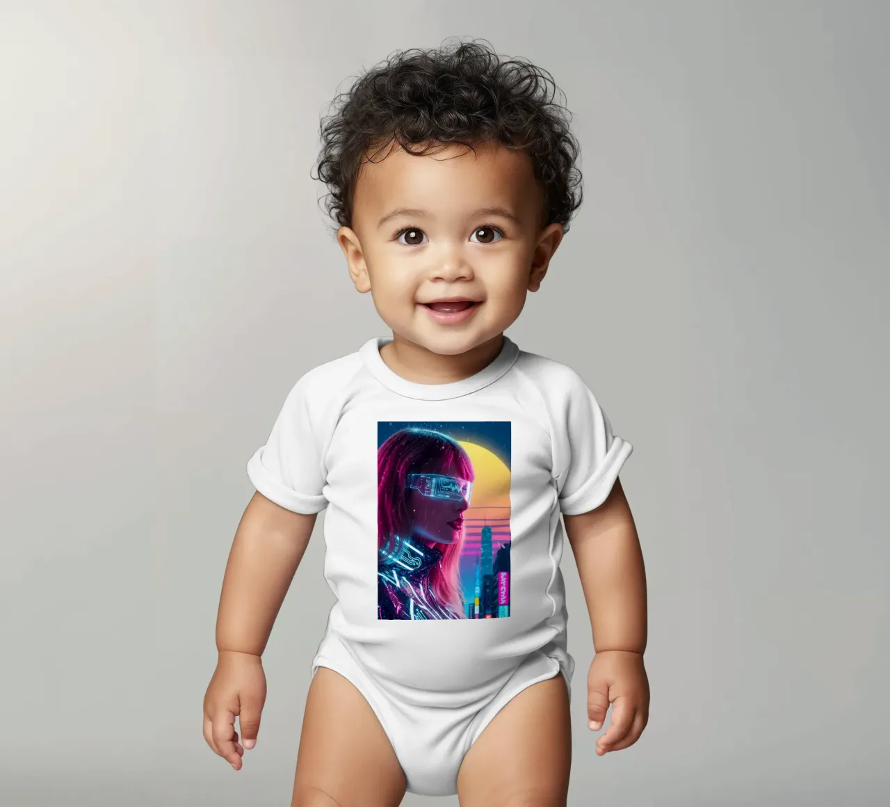 Taylor Swift - Cyber Punk art style (2) body neonato maniche corte da Lembayung art