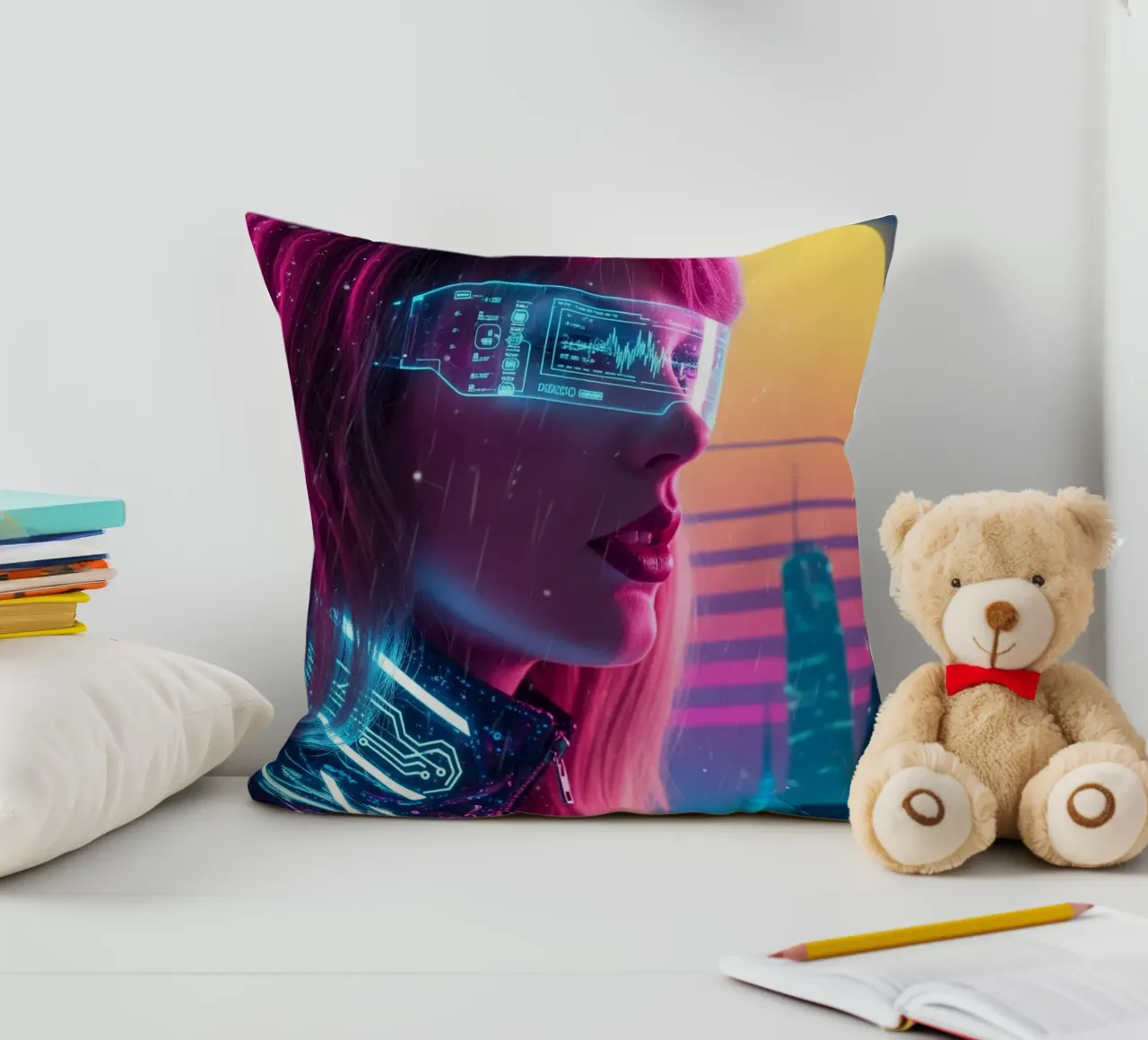 Taylor Swift - Cyber Punk art style (2) cuscino da Lembayung art