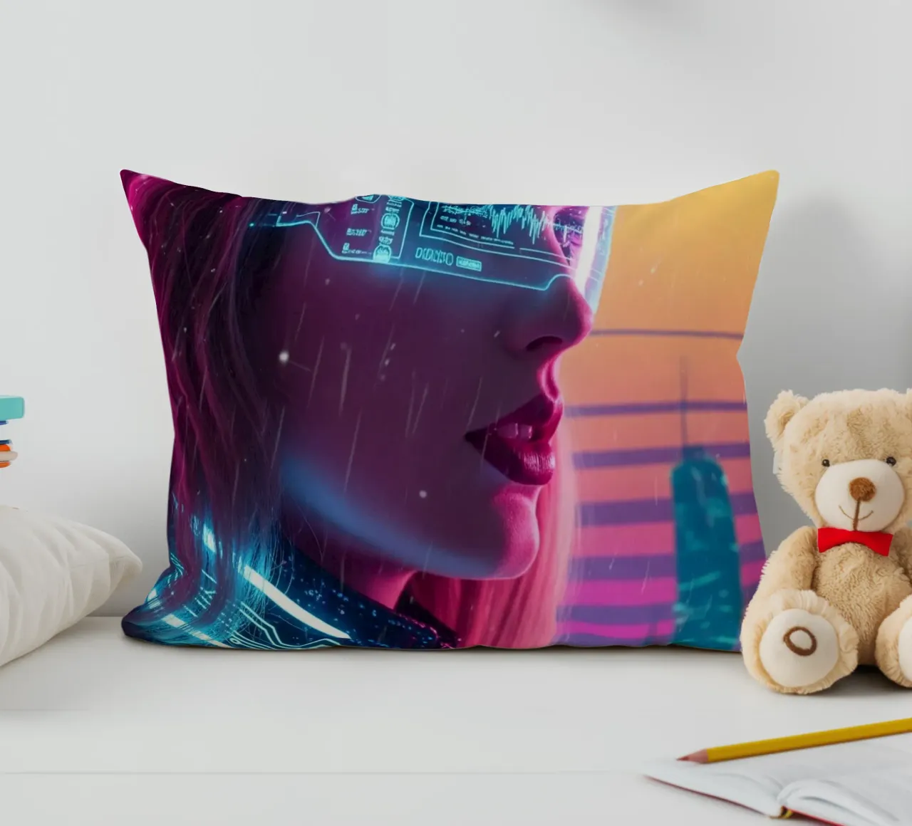 Taylor Swift - Cyber Punk art style (2) cuscino da Lembayung art