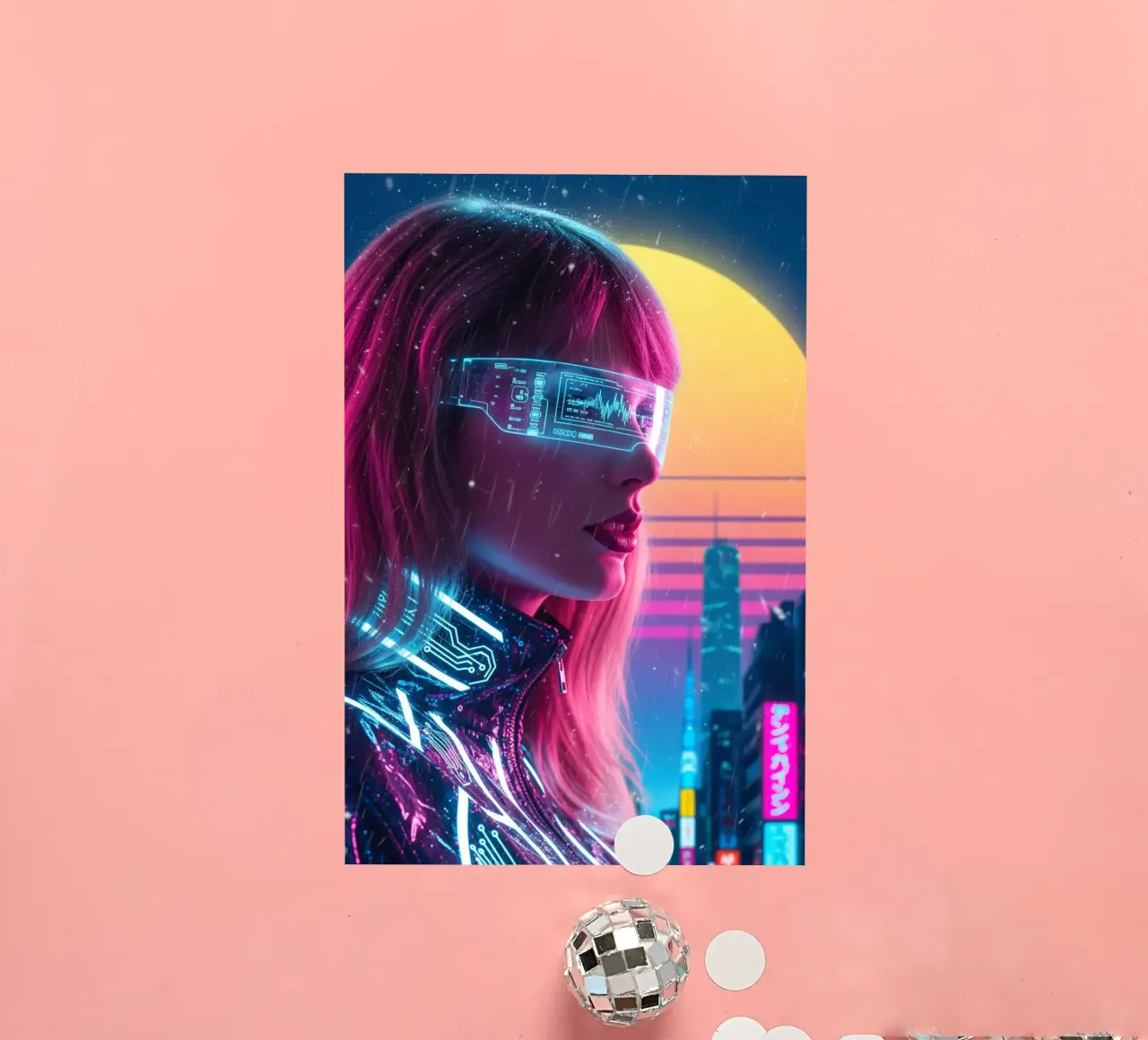 Taylor Swift - Cyber Punk art style (2) adesivo da Lembayung art
