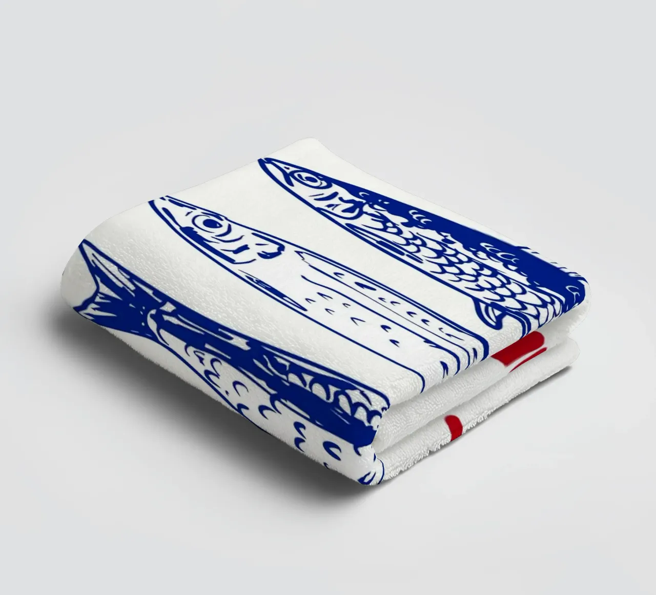 Les Sardine Social Club – Vintage French Seafood Art towel by EDMPROJECT