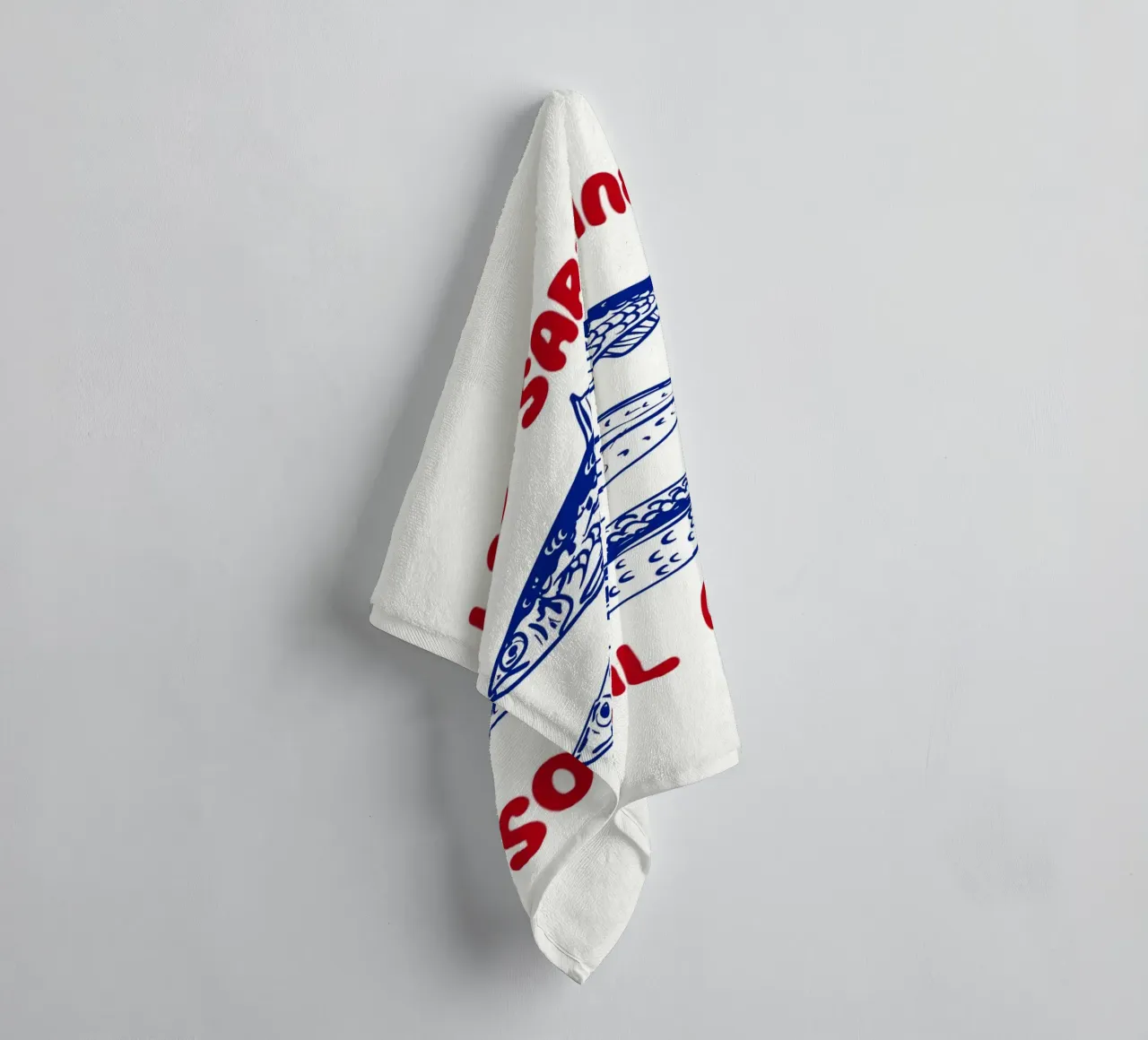 Les Sardine Social Club – Vintage French Seafood Art towel by EDMPROJECT