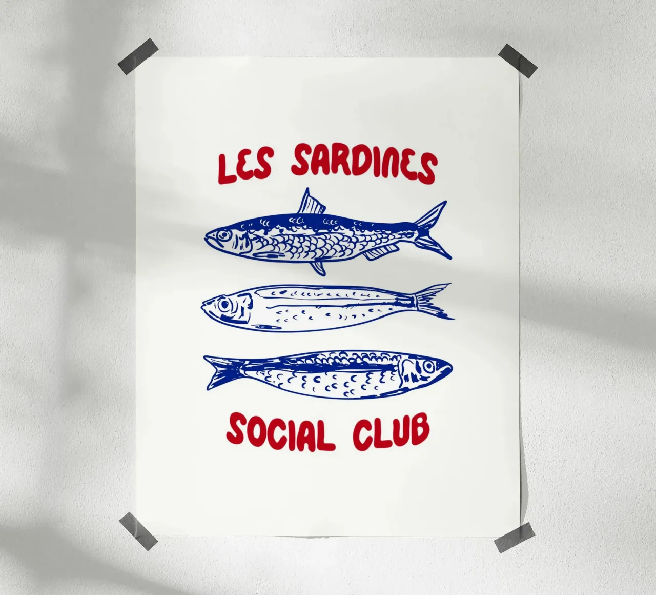Les Sardine Social Club – Vintage French Seafood Art hahnemühle by EDMPROJECT