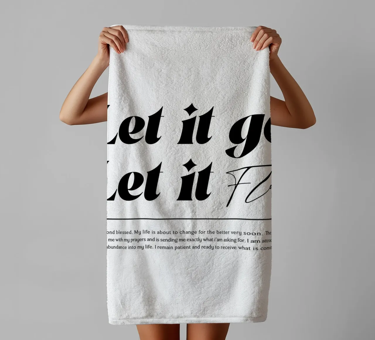 Zitat Texttypografie Handtuch von Eva Rogers