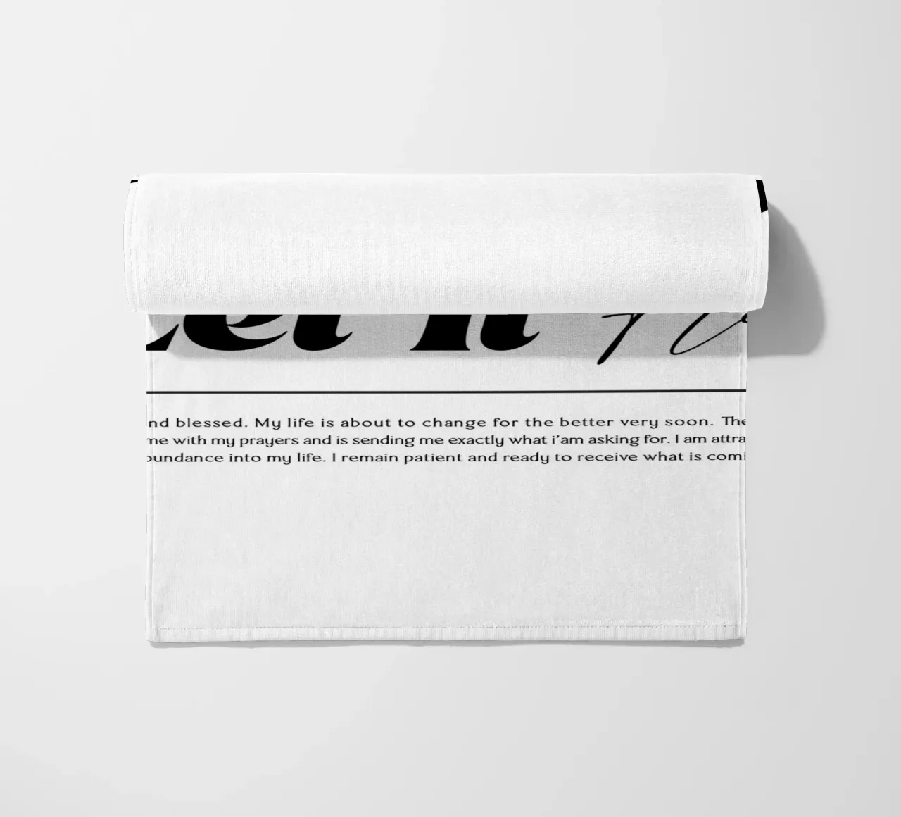 quote text typography beach towel by Eva Rogers