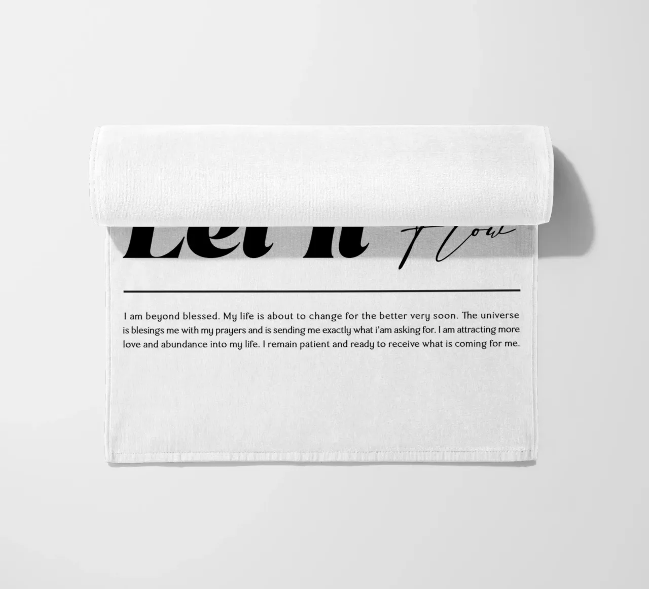 quote text typography beach towel by Eva Rogers