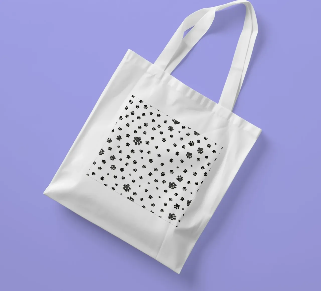 Impronte di zampa nere borsa in juta da gulsengunel