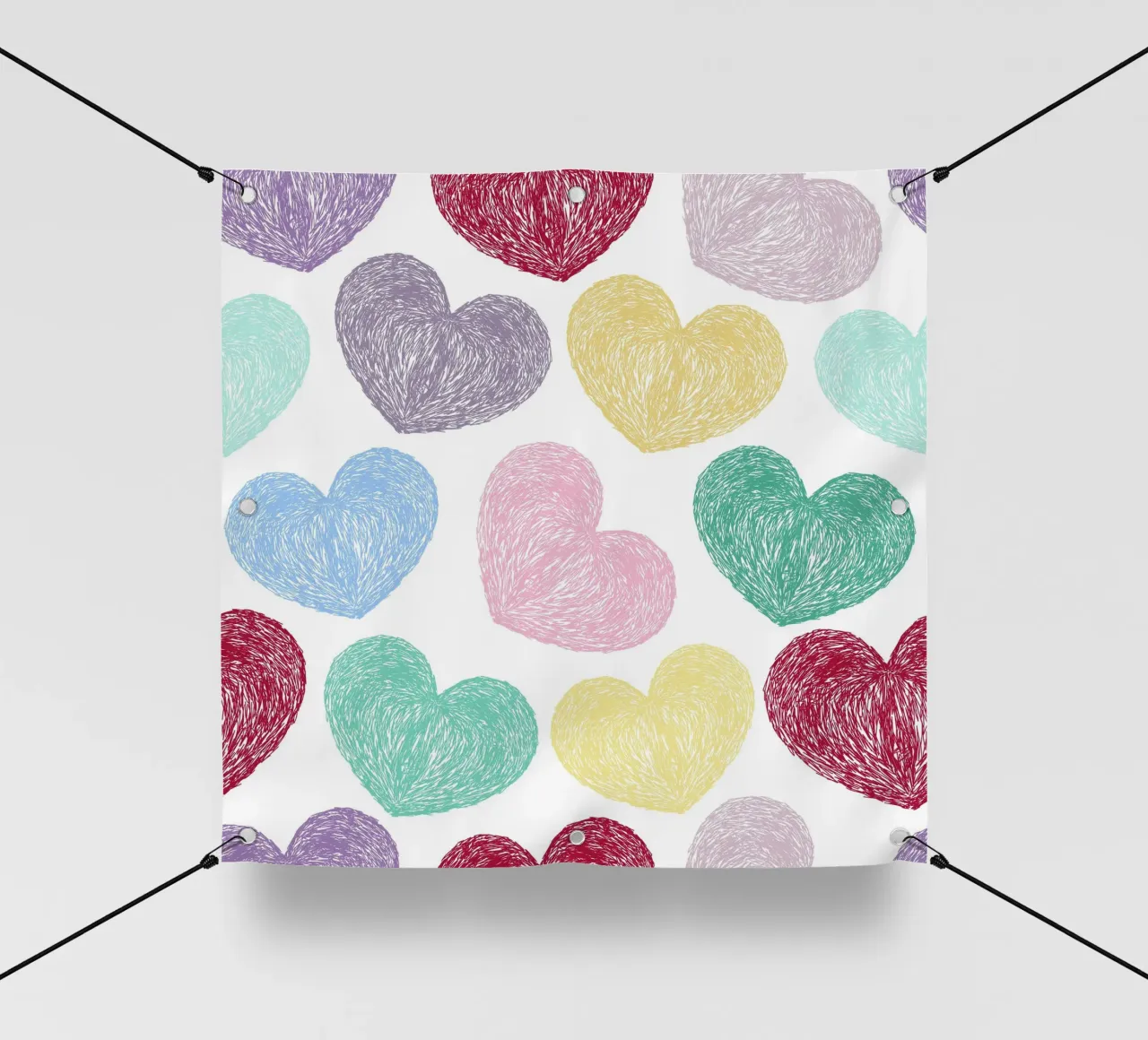 Doodle hearts seamless colorful pattern pvc cover by gulsengunel